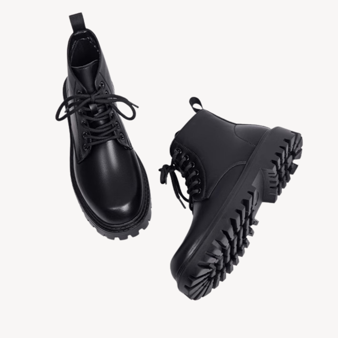 Męskie Buty Zimowe Sznurowane Botki Styl Wojskowy