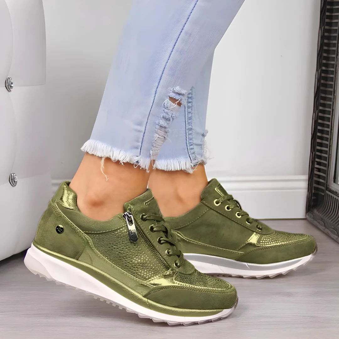 Buty Damskie Sznurowane Z Zamkiem
