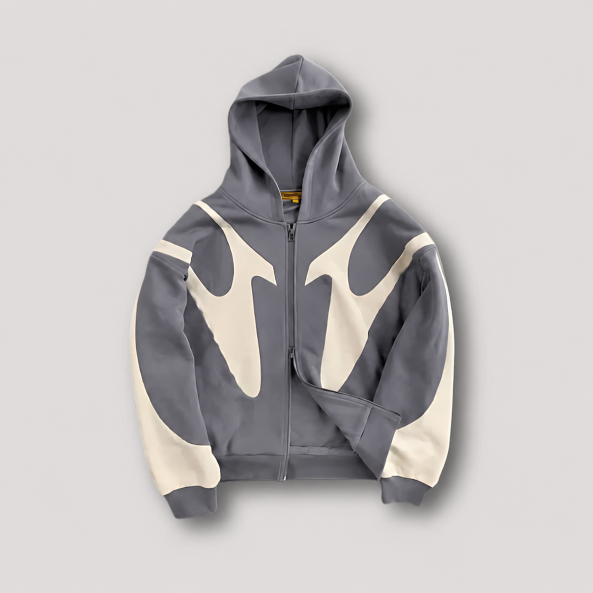 Hoodie z zamkiem i graficznym nadrukiem męski Bluza z kapturem