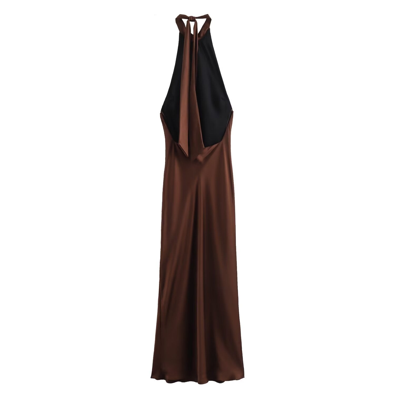 Damska Sukienka Maxi Halter Bez Pleców