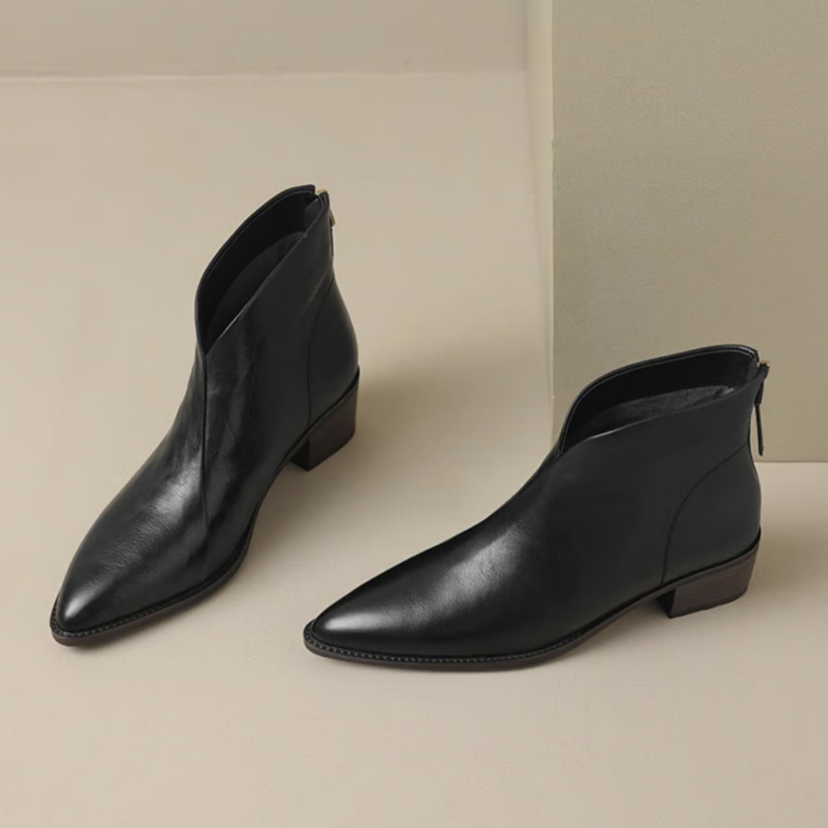 Buty Zimowe Damskie Botki Na Niskim Obcasie | Eleganckie Za Kostkę