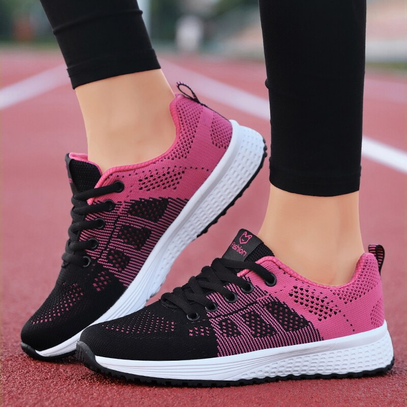 Ortopedyczne buty sportowe damskie sznurowane siateczkowe
