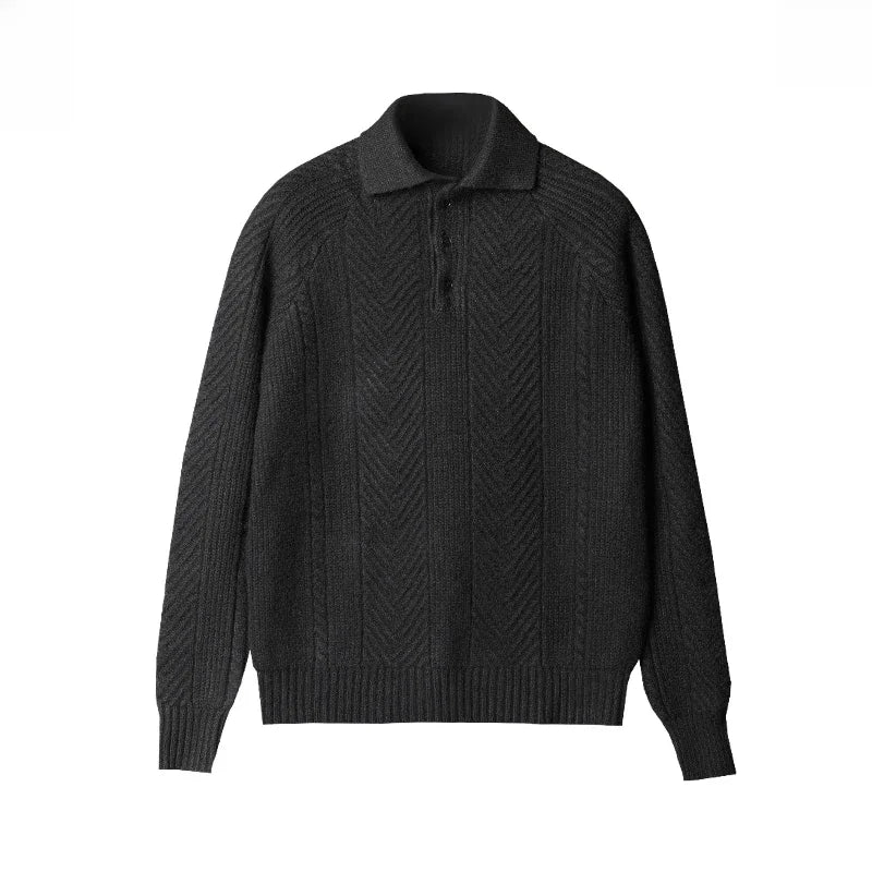 Męski Sweter Polo z Kołnierzem | Styl Casualowy