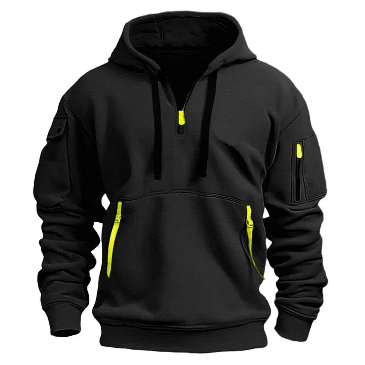 Sweter Męski Bluza z Kapturem | Kieszenie na Zamek Na Co Dzień i Sport