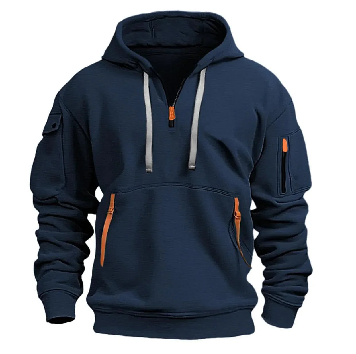 Sweter Męski Bluza z Kapturem | Kieszenie na Zamek Na Co Dzień i Sport