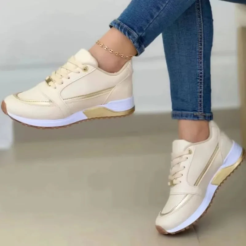 Sneakersy damskie ortopedyczne sznurowane z zamkiem