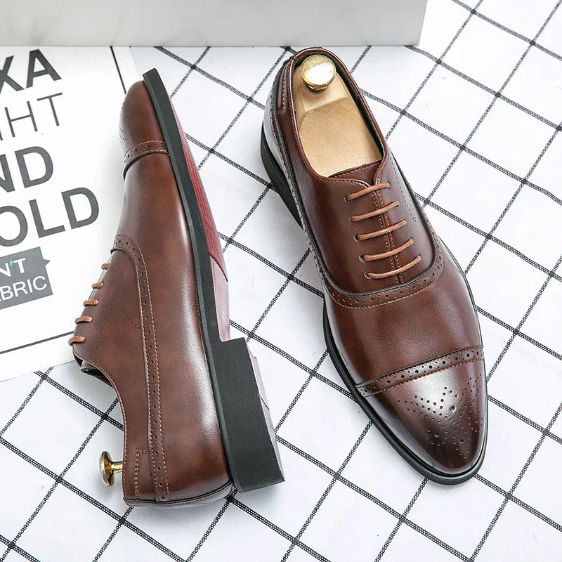 Eleganckie buty Oxford męskie sznurowane