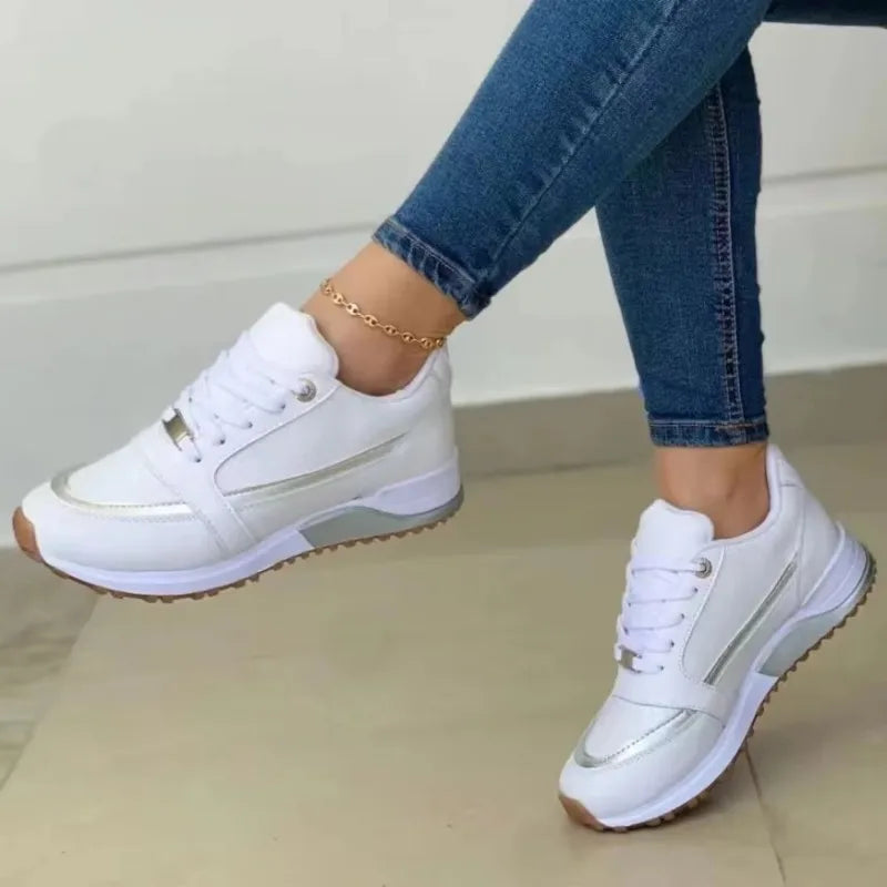 Sneakersy damskie ortopedyczne sznurowane z zamkiem