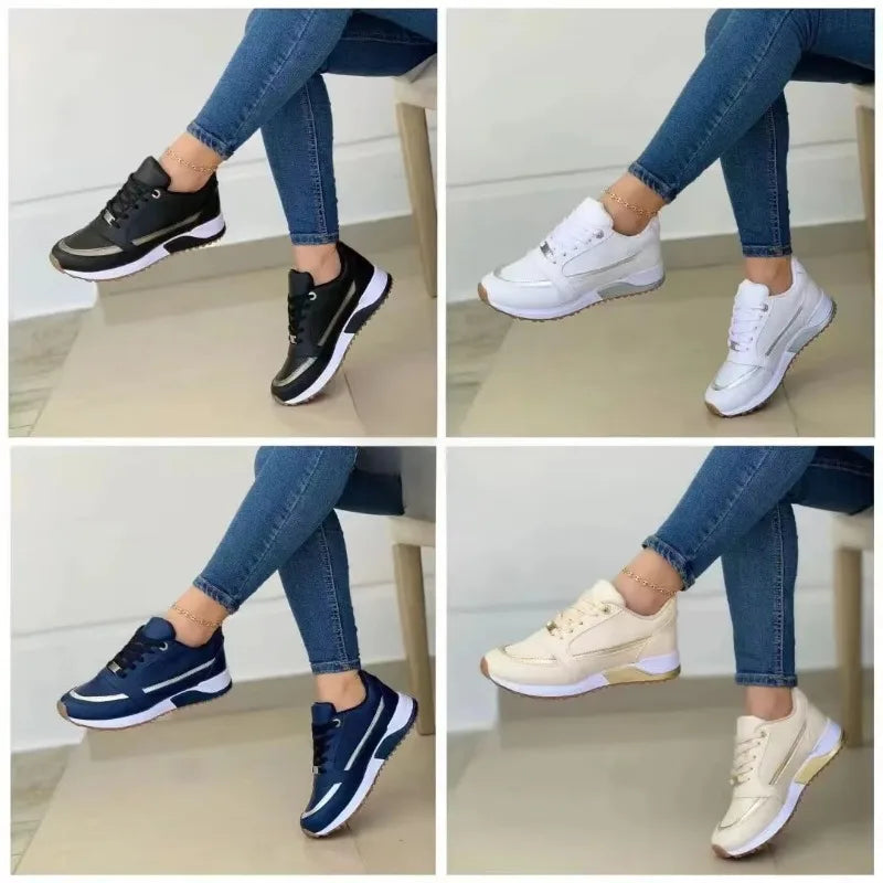 Sneakersy damskie ortopedyczne sznurowane z zamkiem