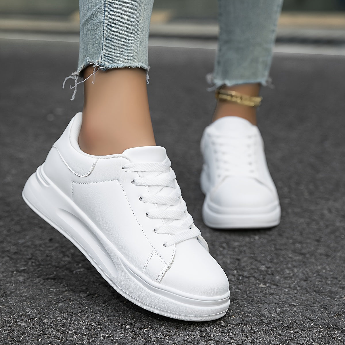 Sneakersy Damskie Minimalistyczne Sznurowane