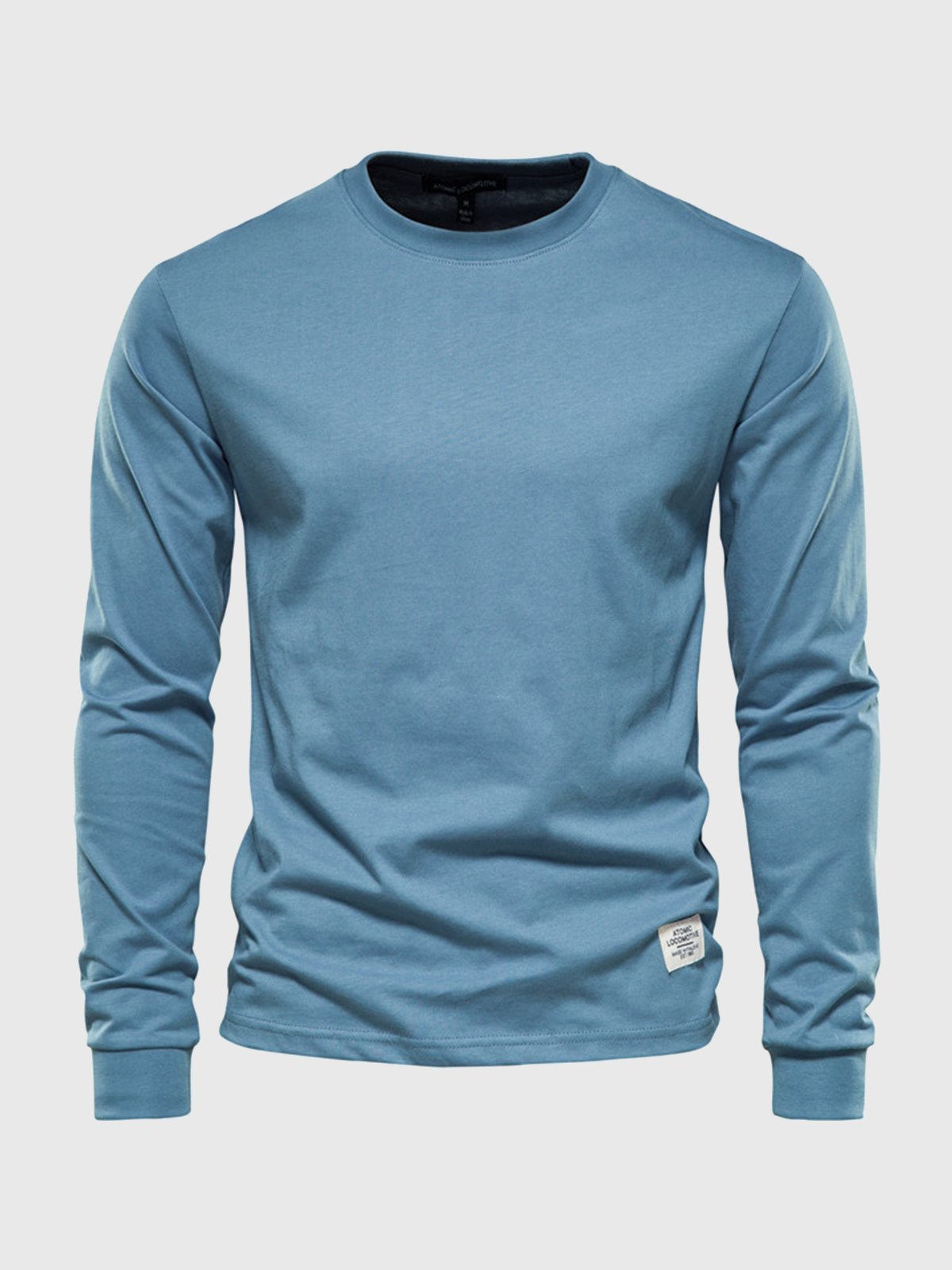 Ciepły bawełniany longsleeve zimowy męski z prążkowanym mankietem - Arlo View 11