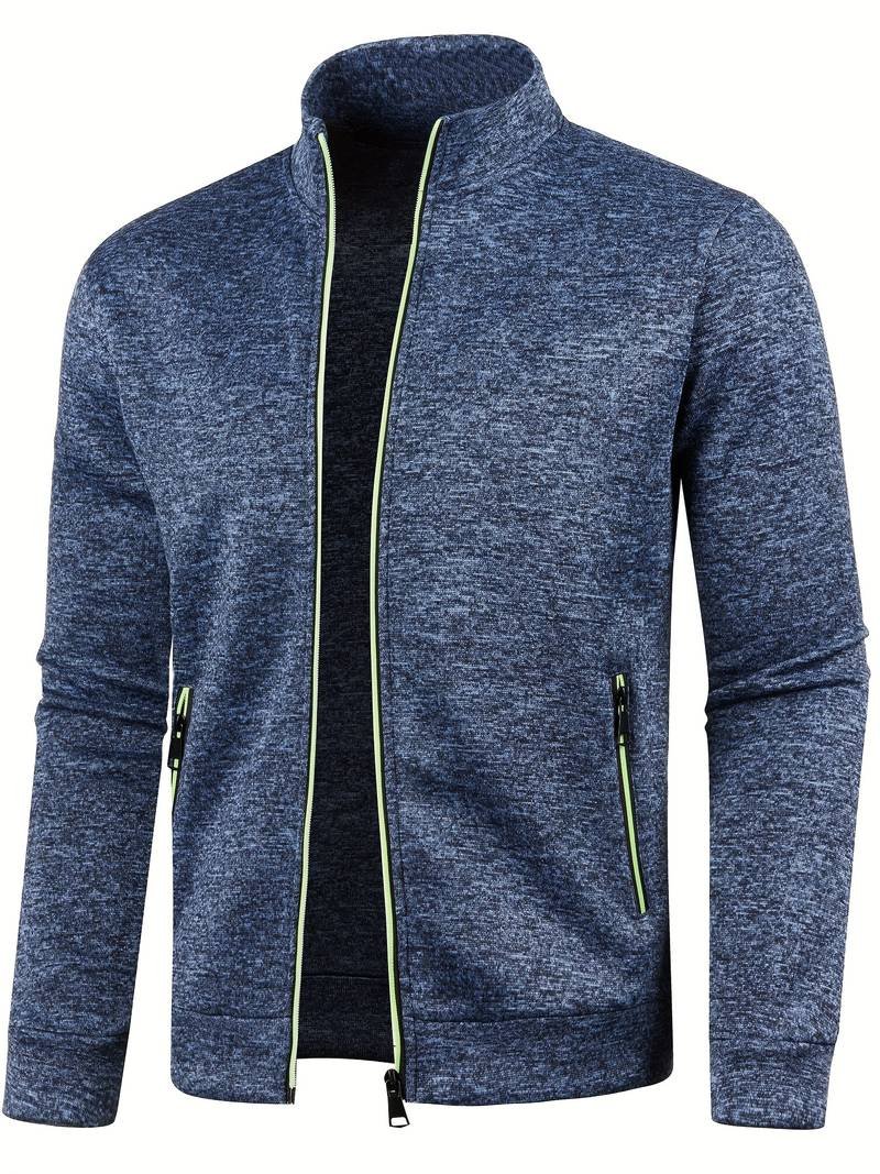 Elegancka bluza zimowa męska ze stójką i zamkiem - Kurt Front