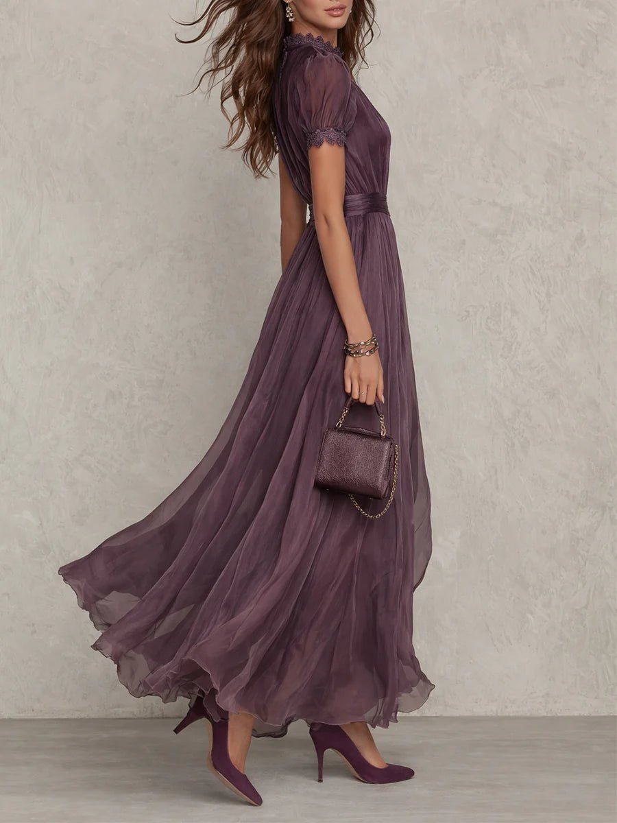 Elegancka sukienka maxi koronkowa damska - Thea Front