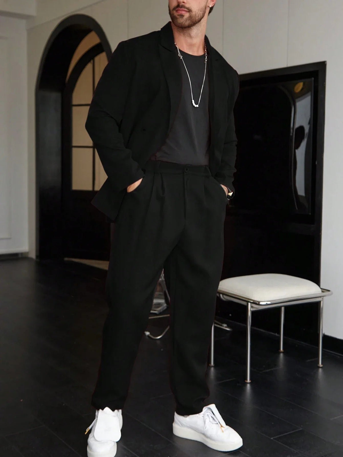 Elegancki garnitur biznesowy slim fit męski - Stefan Full