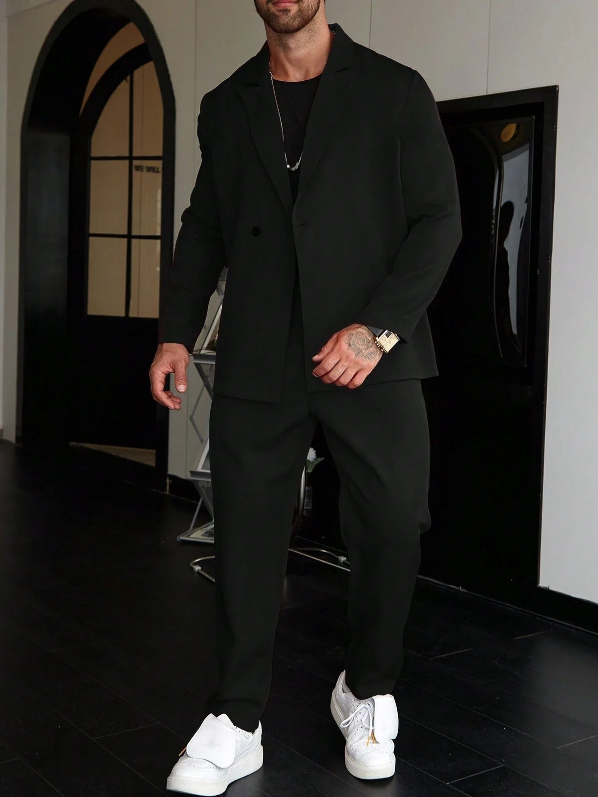 Elegancki garnitur biznesowy slim fit męski - Stefan Lifestyle