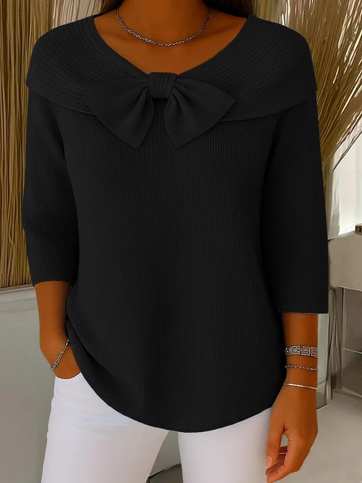 Elegancki sweter damski z kokardą - Vera Close Up