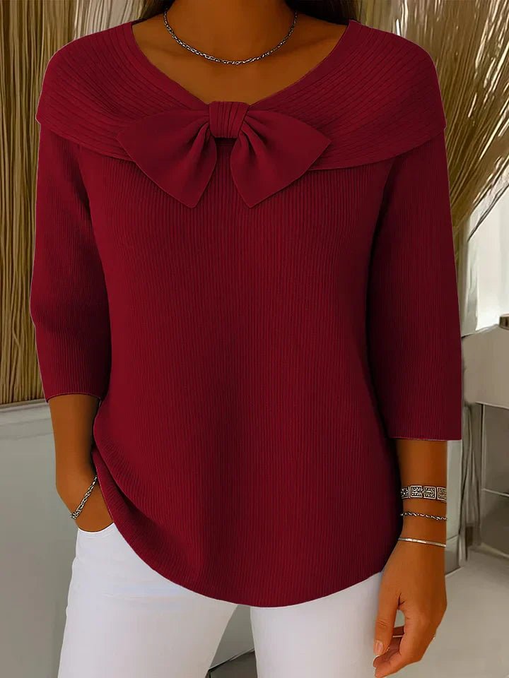 Elegancki sweter damski z kokardą - Vera Hero