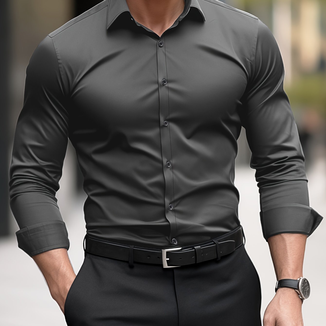 Koszula męska slim fit z długim rękawem
