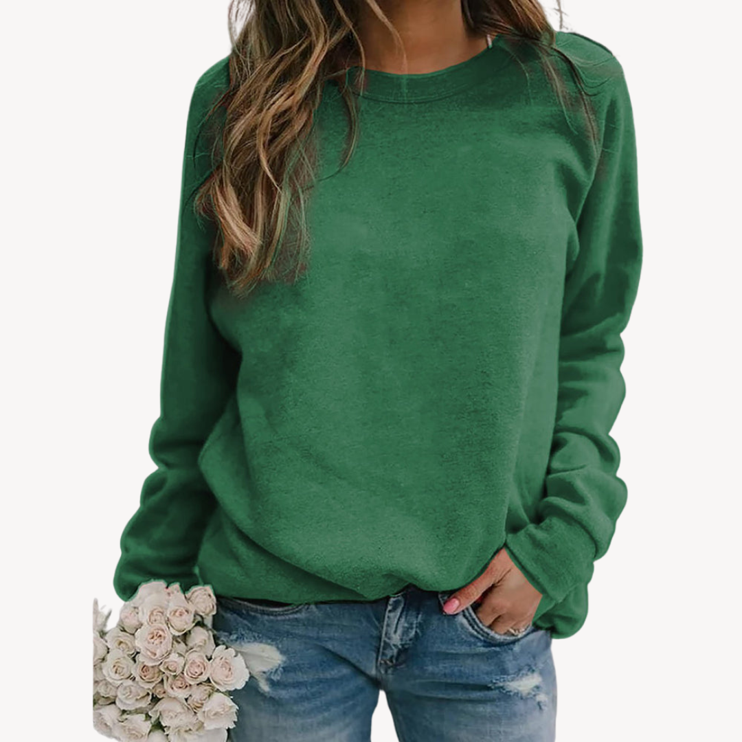 Damski Sweter | Dzianinowy z Okrągłym Dekoltem Klasyczny Pullover