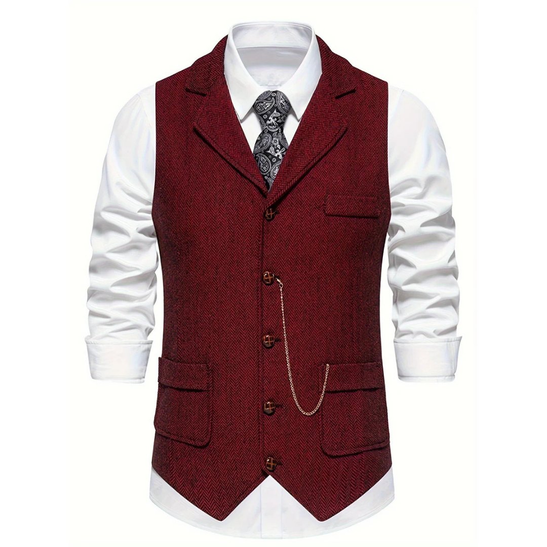 Lekka kamizelka biznesowa męska z klapami - Anton Back