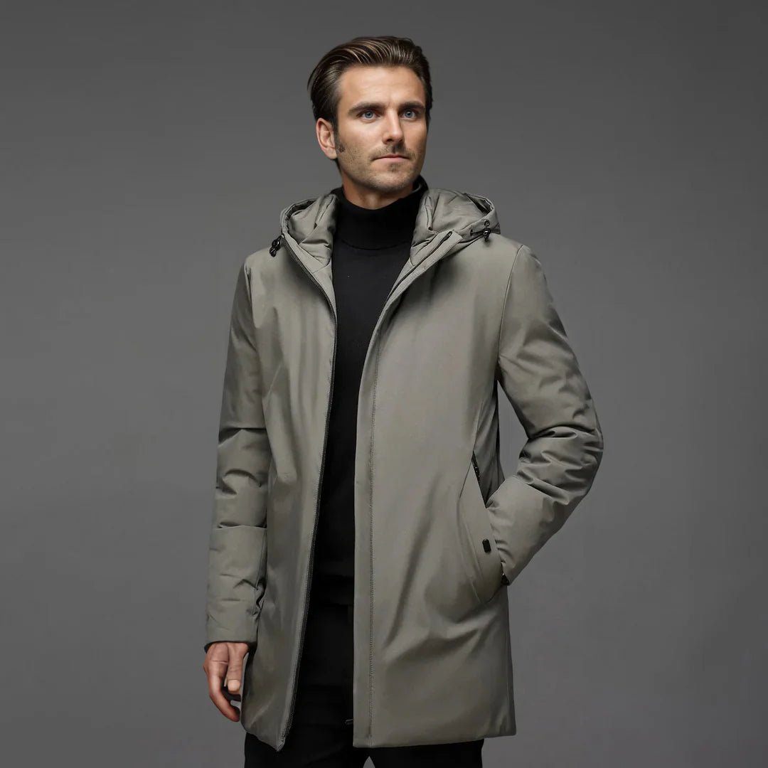 Lekka kurtka zimowa parka męska z kapturem - Hayes Front