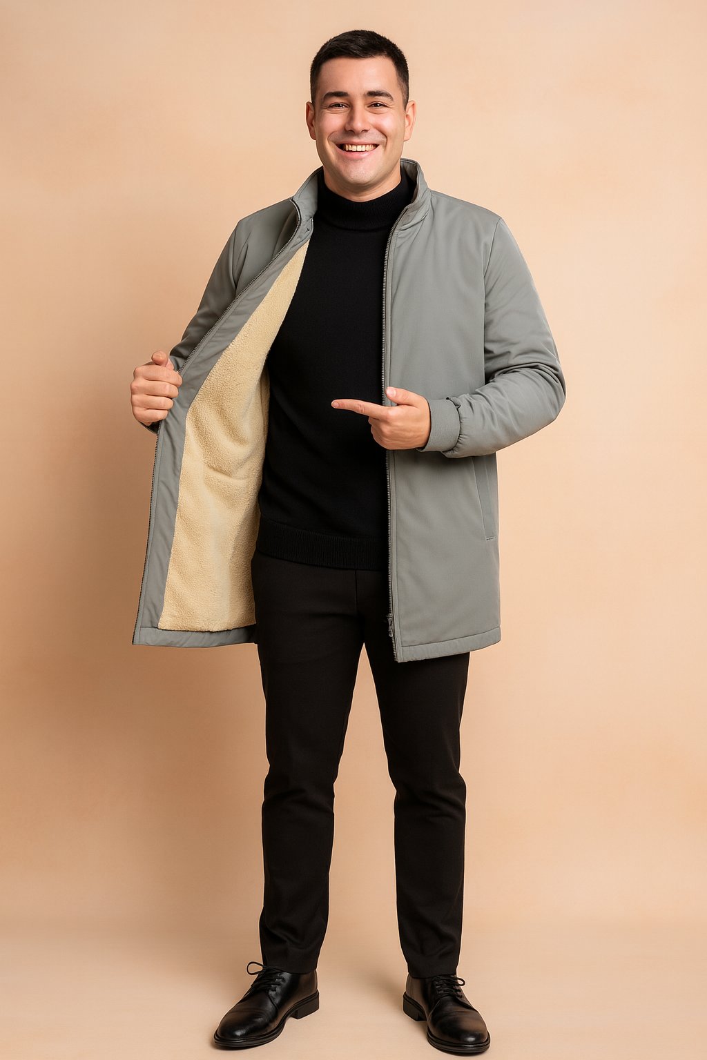 Nowoczesna kurtka bomber męska ze stójką - Anton Side