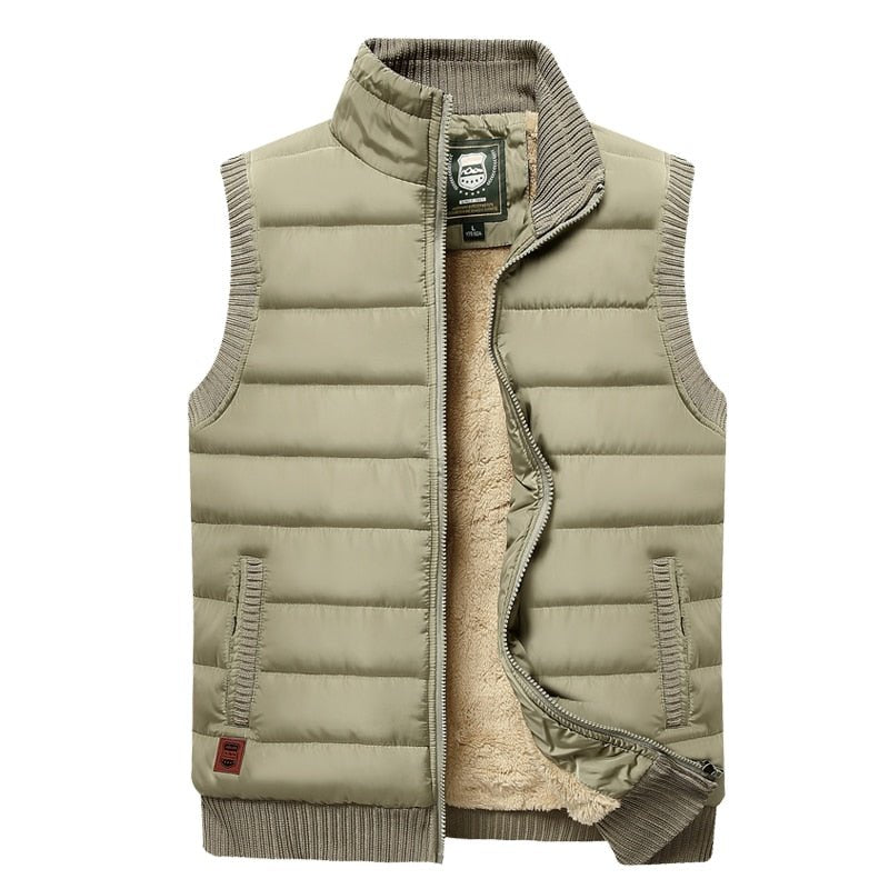 Ocieplana kamizelka bezrękawnik męski z futrzaną podszewką - Kurt Close Up
