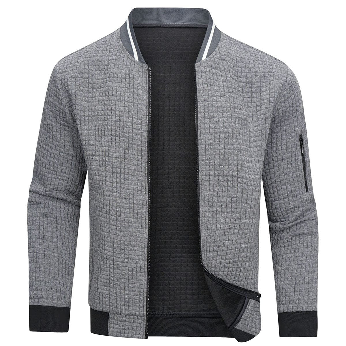 Pikowana bluza zimowa męska na zamek - Carter Side