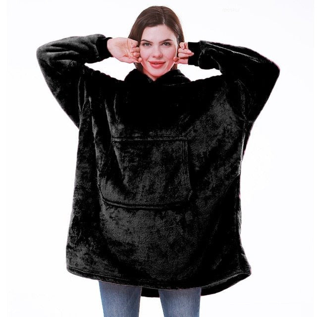 Przytulna bluza-koc oversized damska z kapturem - Lexi Angle