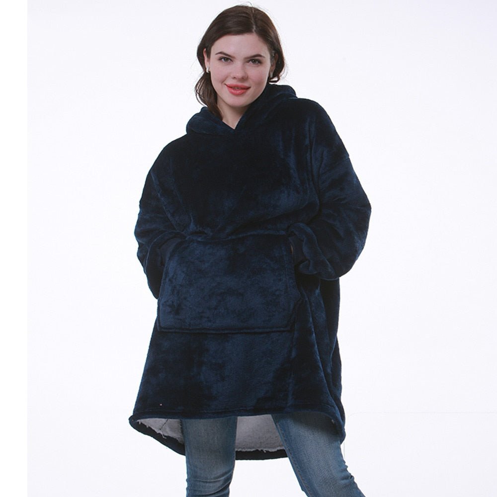 Przytulna bluza-koc oversized damska z kapturem - Lexi Hero