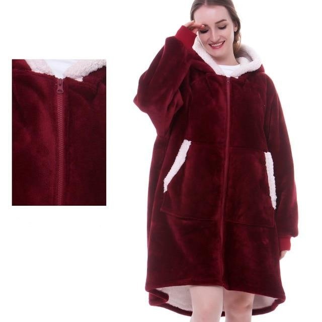 Przytulna bluza-koc oversized damska z kapturem - Lexi View 12