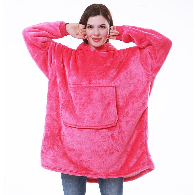 Przytulna bluza-koc oversized damska z kapturem - Lexi View 17