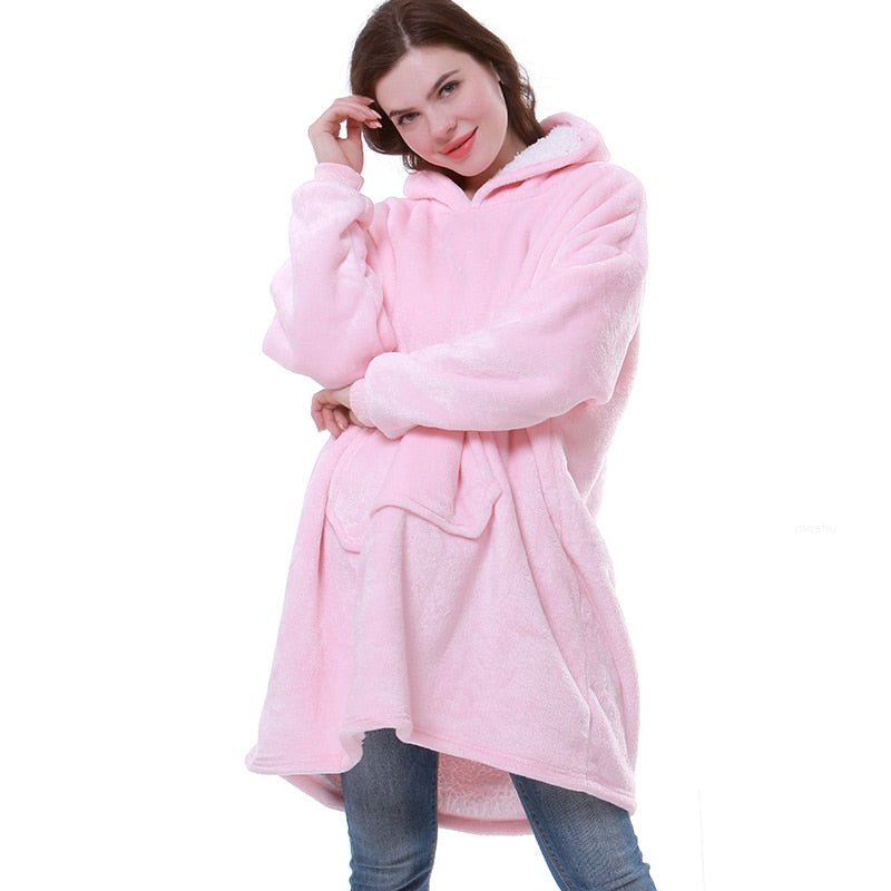 Przytulna bluza-koc oversized damska z kapturem - Lexi View 18