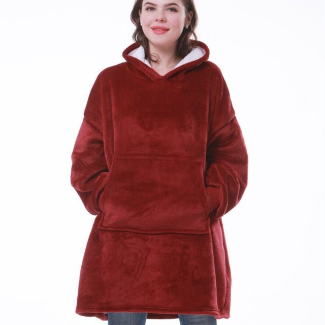 Przytulna bluza-koc oversized damska z kapturem - Lexi View 19
