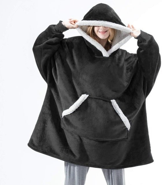 Przytulna bluza-koc oversized damska z kapturem - Lexi View 20
