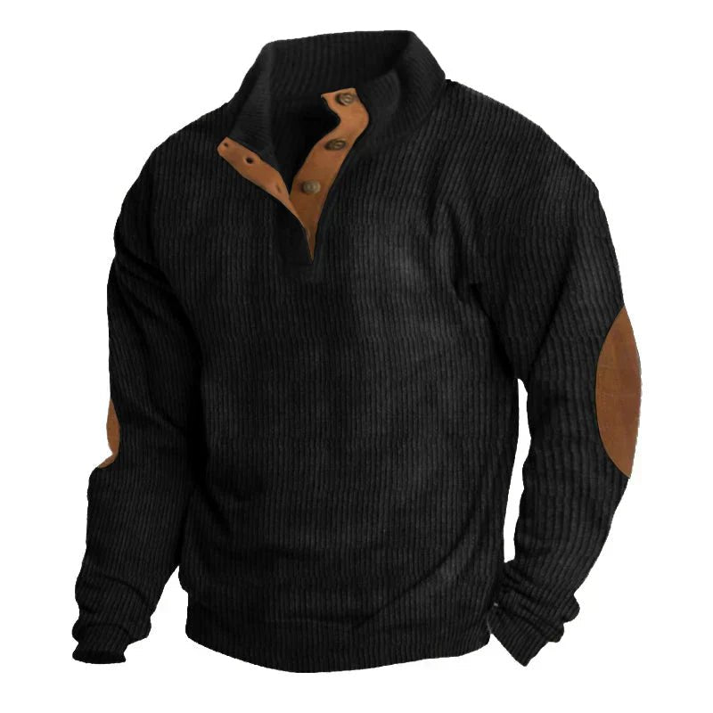Retro sweter jesienno-zimowy męski z łatkami - Oskar Back