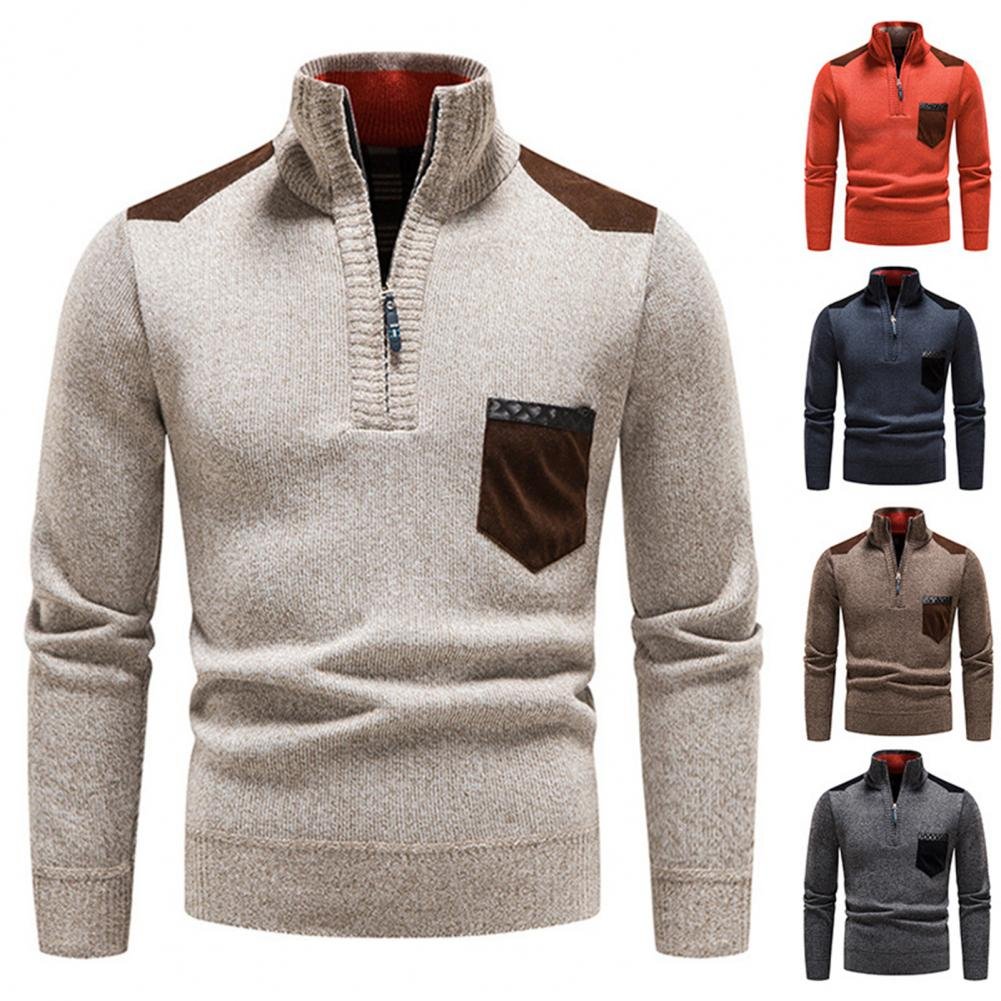 Sweter męski z półgolfem na zamek - Felix Lifestyle