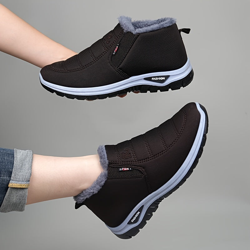 Buty Zimowe Damskie Botki Ocieplane Wsuwane Z Suwakiem