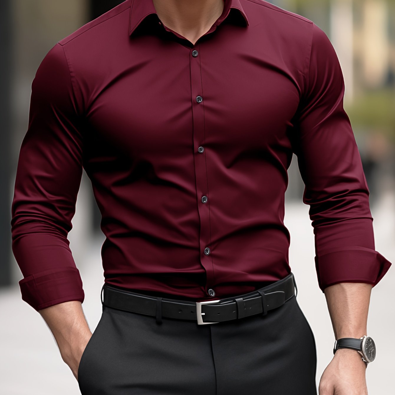 Koszula męska elegancka slim fit z długim rękawem