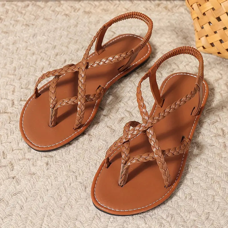 Damskie Sandały Z Plecionymi Paskami