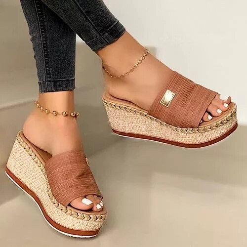 Espadryle Damskie Na Koturnie Z Paskiem