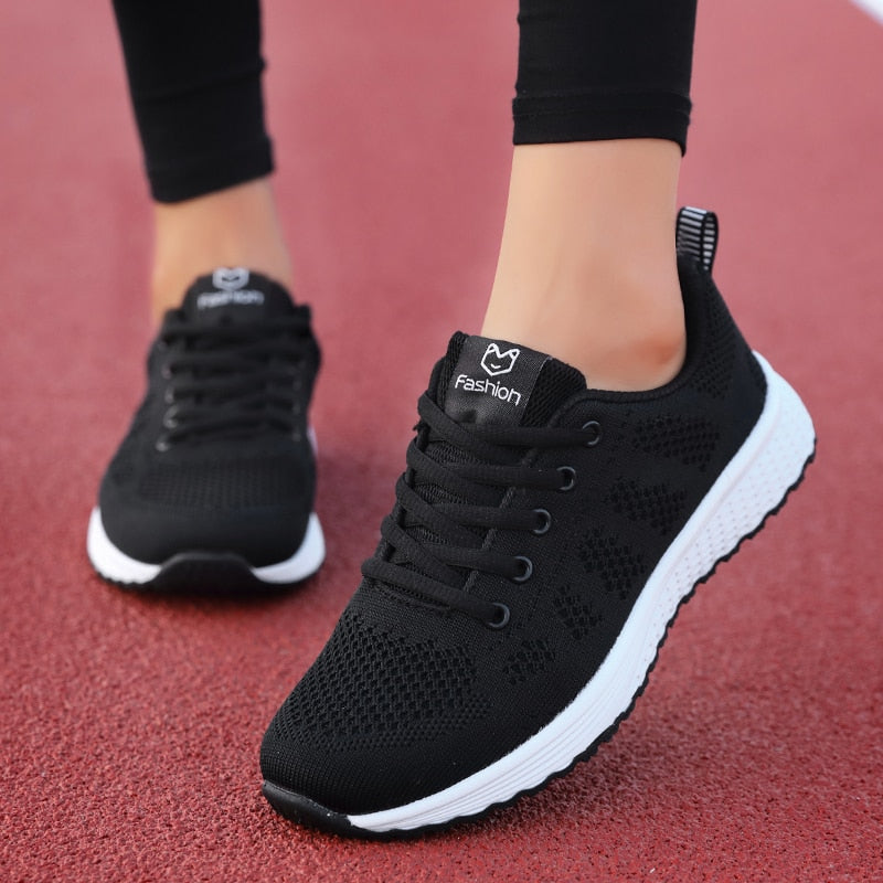 Ortopedyczne buty sportowe damskie sznurowane siateczkowe