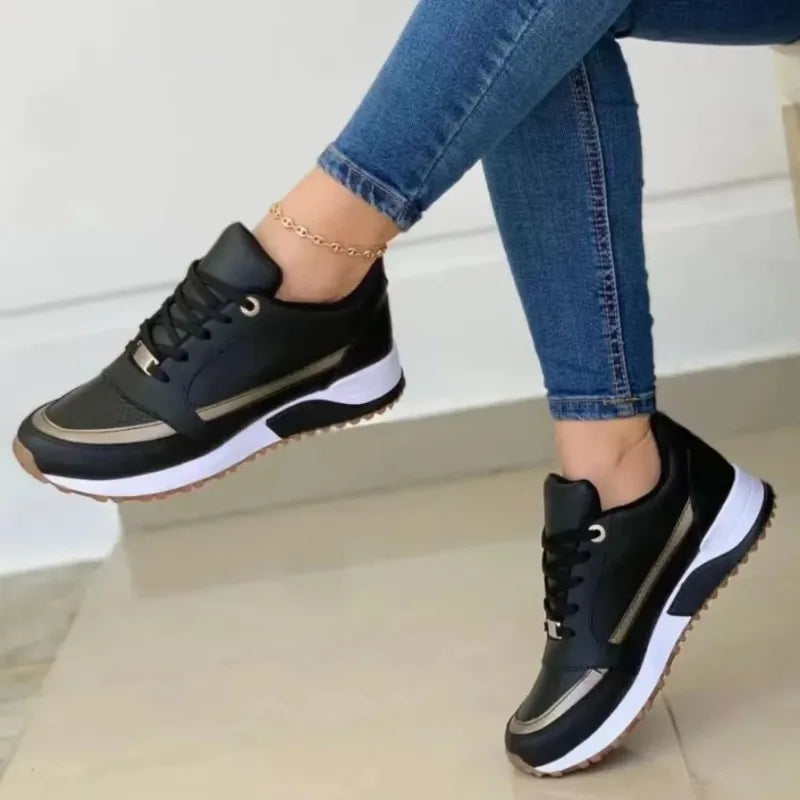 Sneakersy damskie ortopedyczne sznurowane z zamkiem