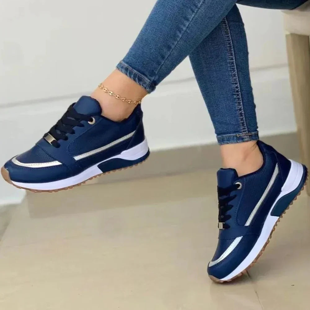 Sneakersy damskie ortopedyczne sznurowane z zamkiem