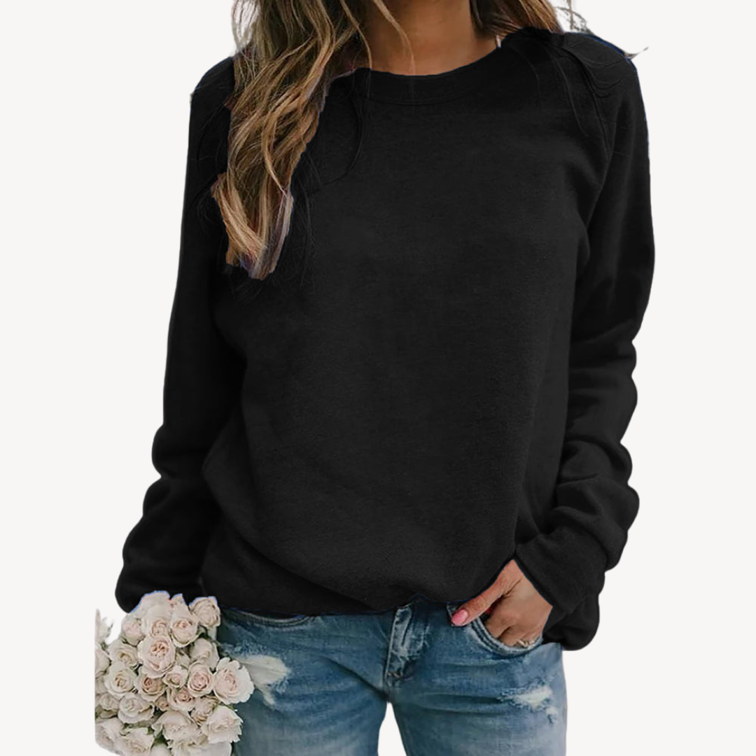 Damski Sweter | Dzianinowy z Okrągłym Dekoltem Klasyczny Pullover