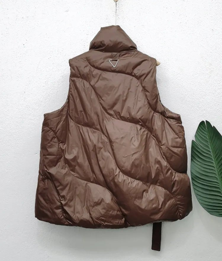 Ciepła pikowana kamizelka oversize damska - Noelle Detail