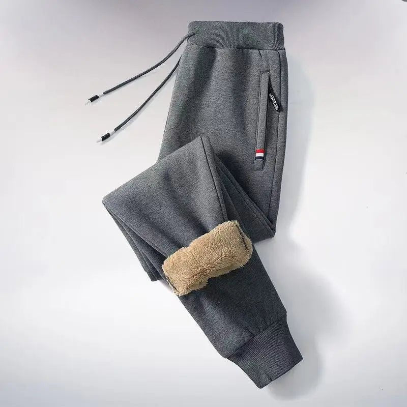 Ciepłe spodnie dresowe męskie z ociepleniem i ściągaczami - Dean Lifestyle