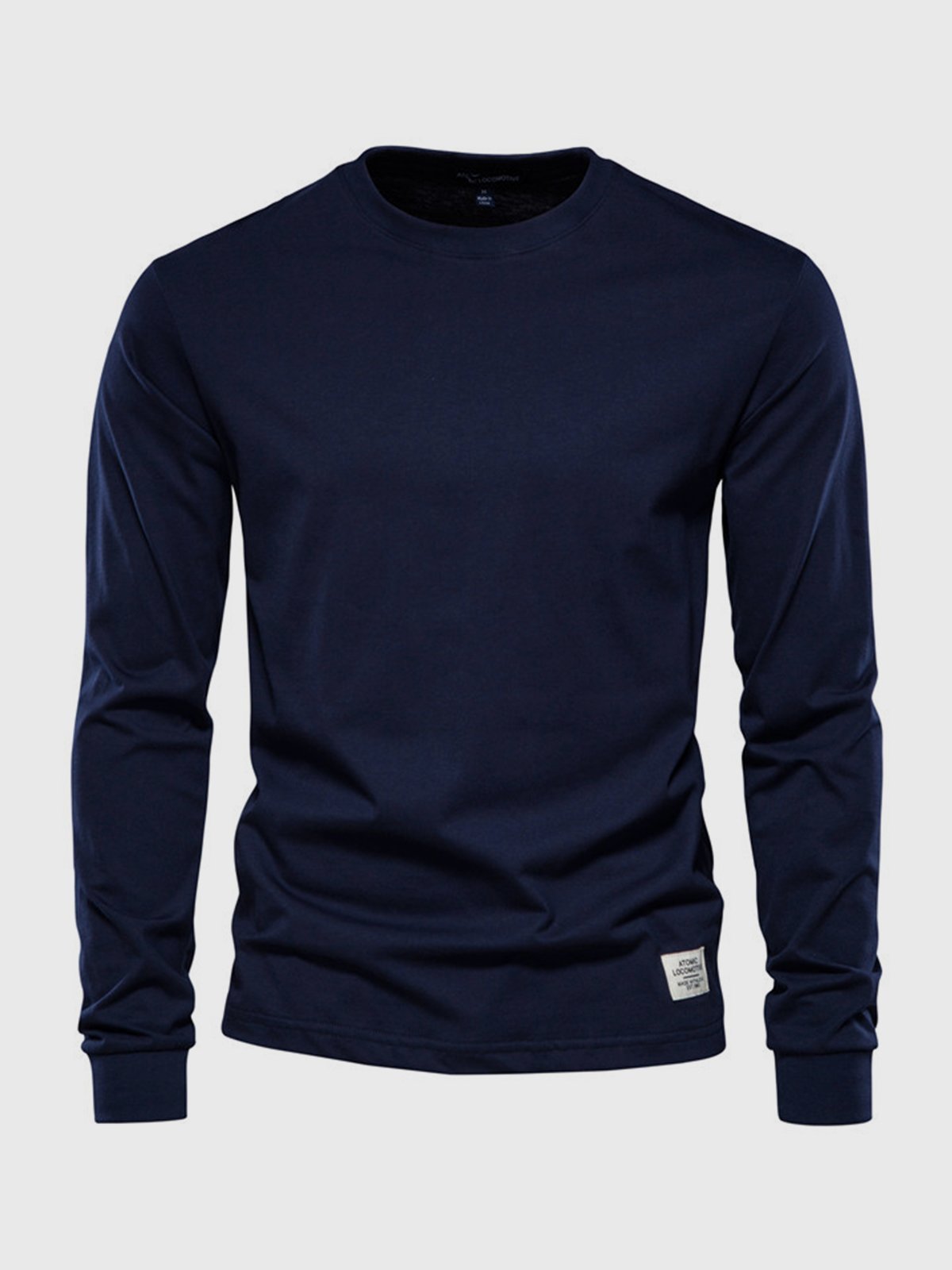 Ciepły bawełniany longsleeve zimowy męski z prążkowanym mankietem - Arlo Alternate