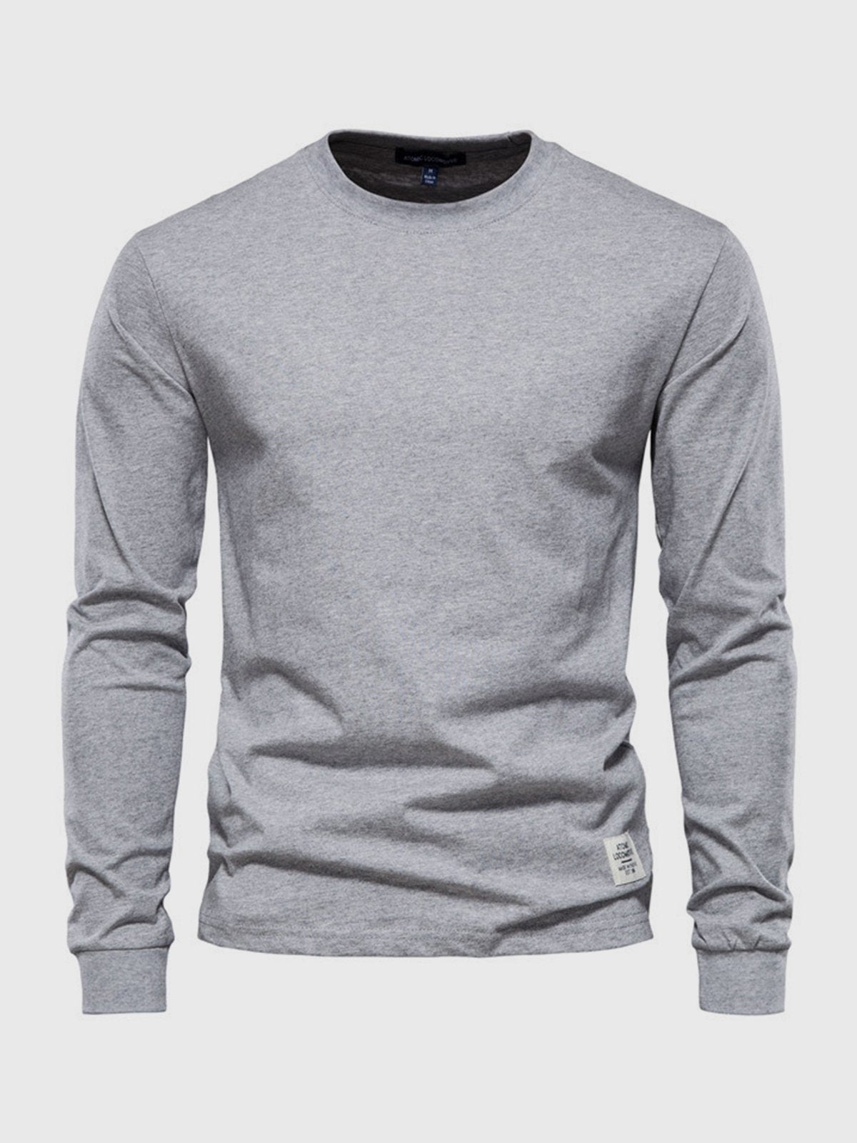 Ciepły bawełniany longsleeve zimowy męski z prążkowanym mankietem - Arlo Angle