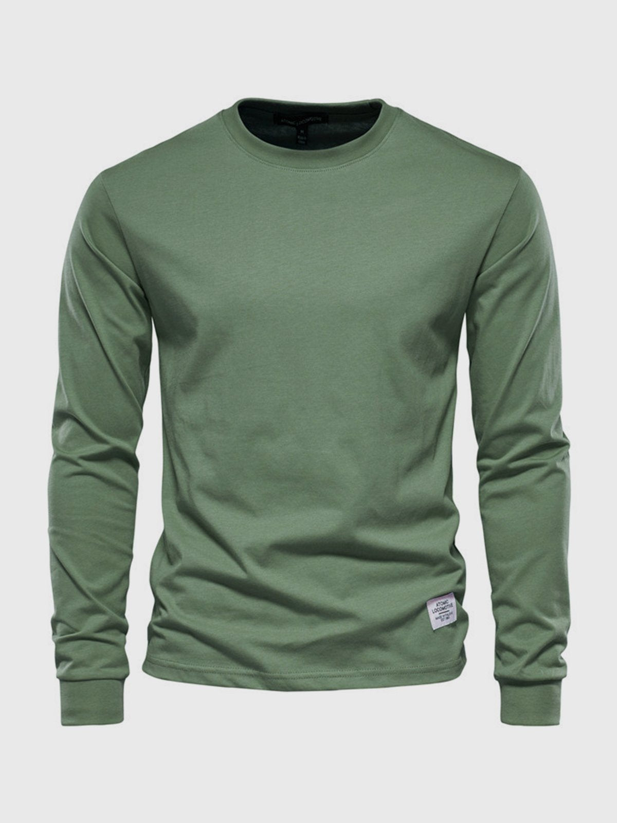 Ciepły bawełniany longsleeve zimowy męski z prążkowanym mankietem - Arlo Hero